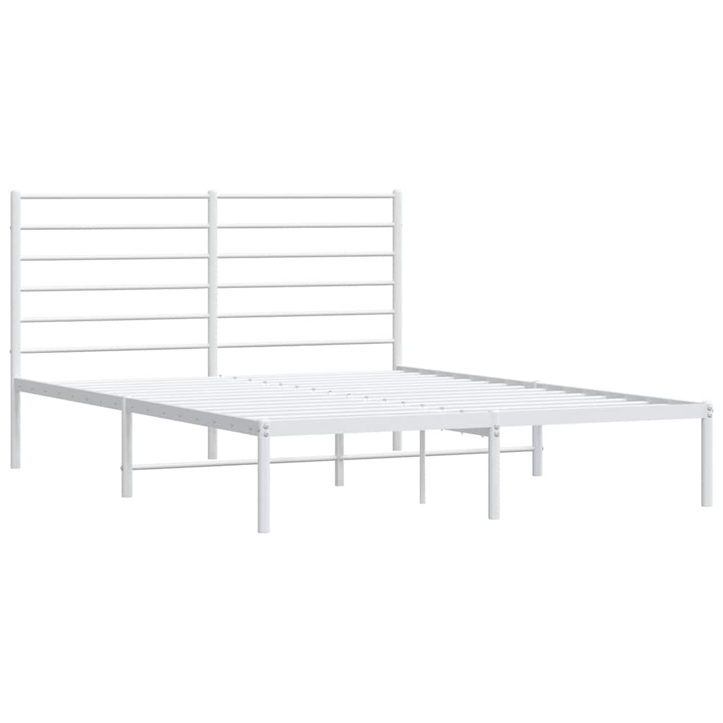 sengeramme med sengegavl 140x190 cm metal hvid