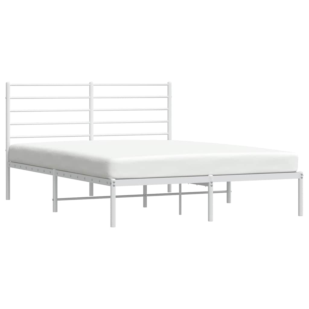 sengeramme med sengegavl 140x190 cm metal hvid