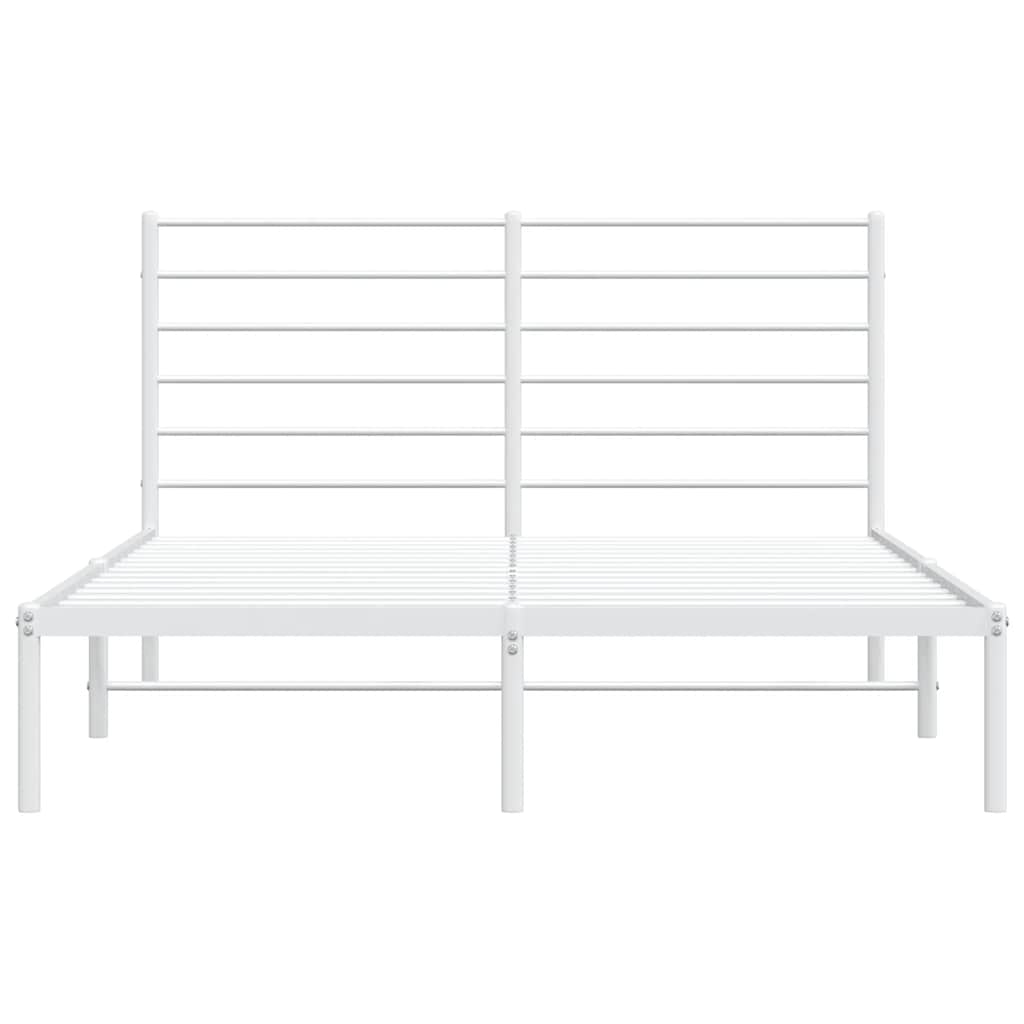sengeramme med sengegavl 150x200 cm metal hvid