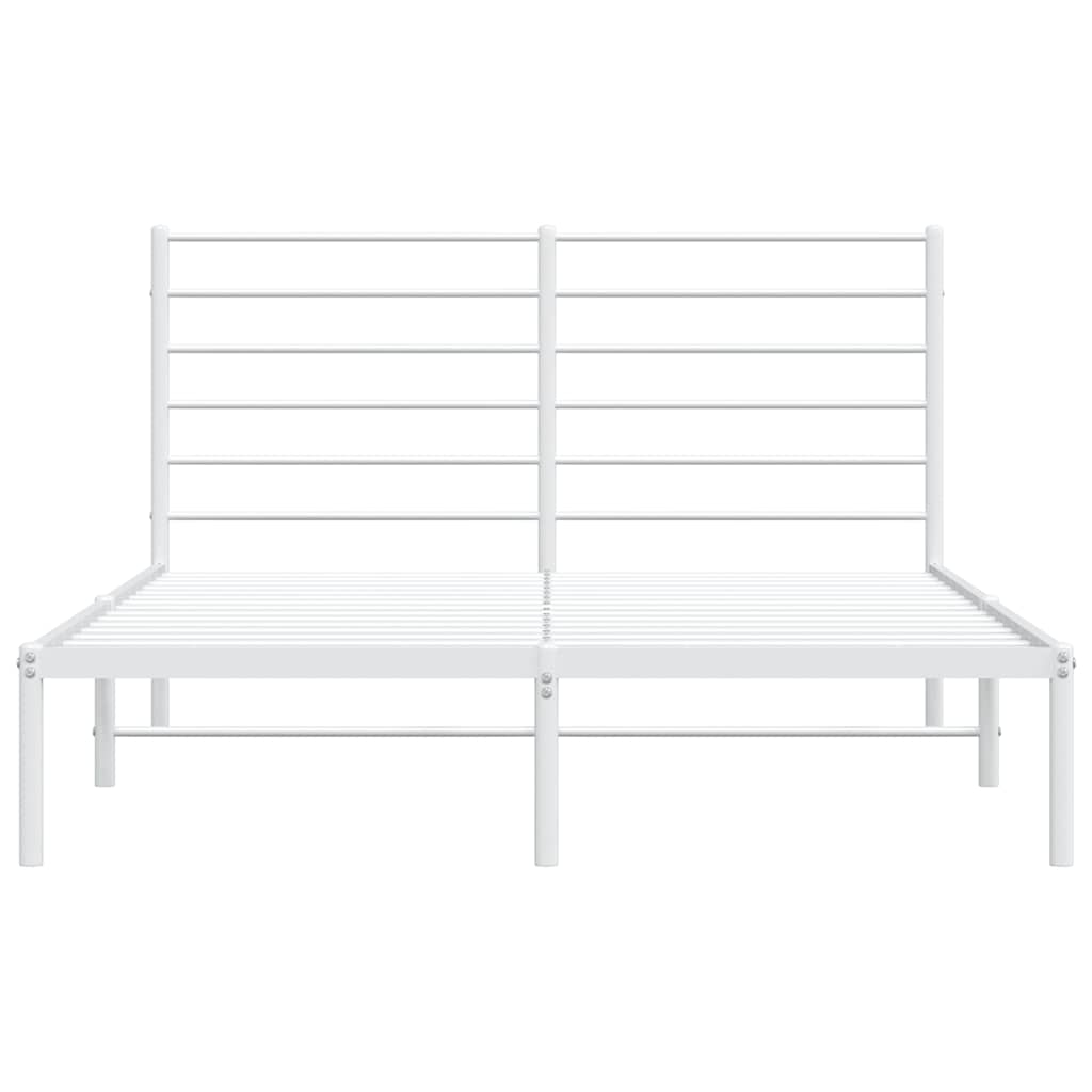 sengeramme med sengegavl 160x200 cm metal hvid