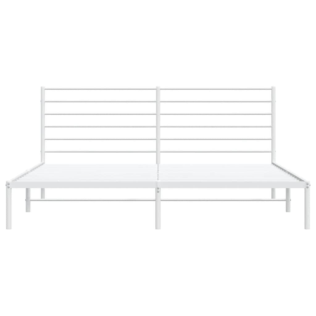 sengeramme med sengegavl 180x200 cm metal hvid