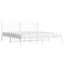 sengeramme med sengegavl 183x213 cm metal hvid