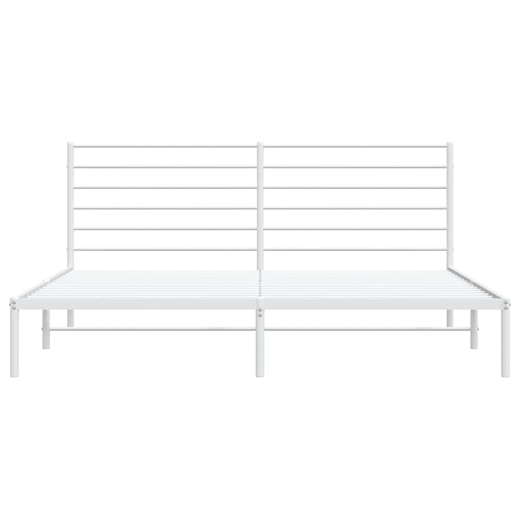 sengeramme med sengegavl 193x203 cm metal hvid