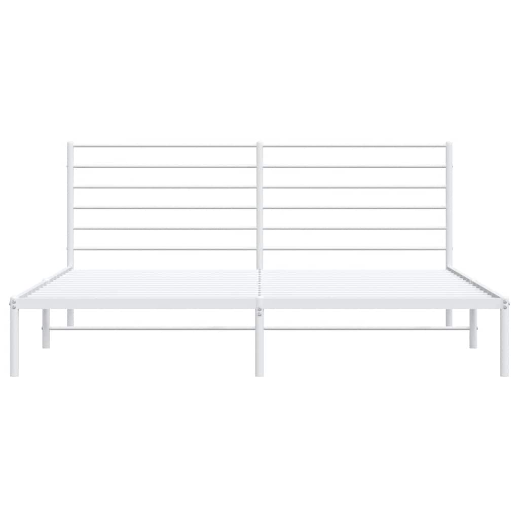 sengeramme med sengegavl 200x200 cm metal hvid