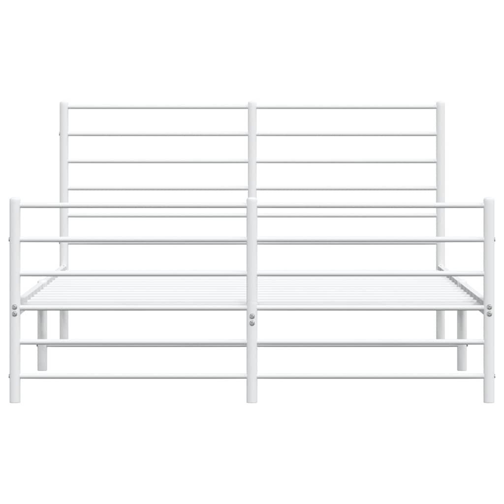 sengeramme med sengegavl og fodgærde 120x200 cm metal hvid
