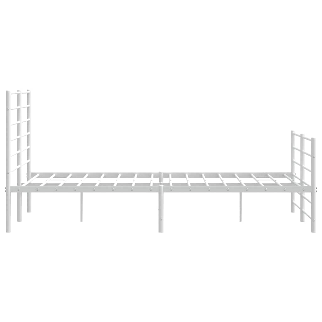 sengeramme med sengegavl og fodgærde 140x190 cm metal hvid