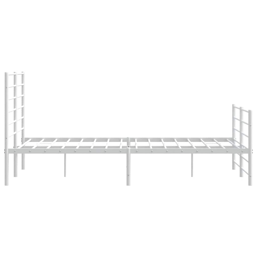 sengeramme med sengegavl og fodgærde 150x200 cm metal hvid