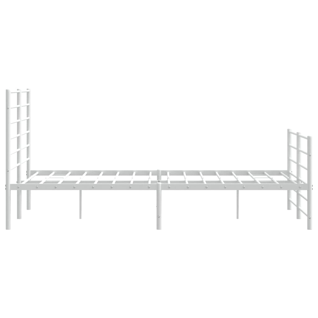 sengeramme med sengegavl og fodgærde 160x200 cm metal hvid