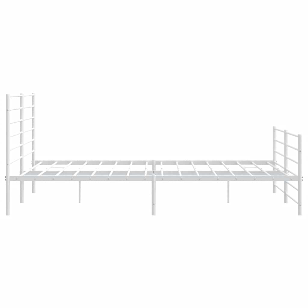 sengeramme med sengegavl og fodgærde 180x200 cm metal hvid