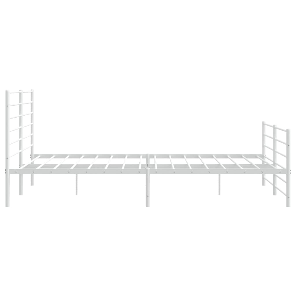 sengeramme med sengegavl og fodgærde 200x200 cm metal hvid