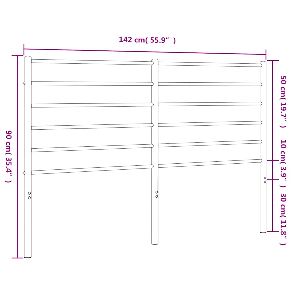 udskiftningsgavl 135 cm metal hvid