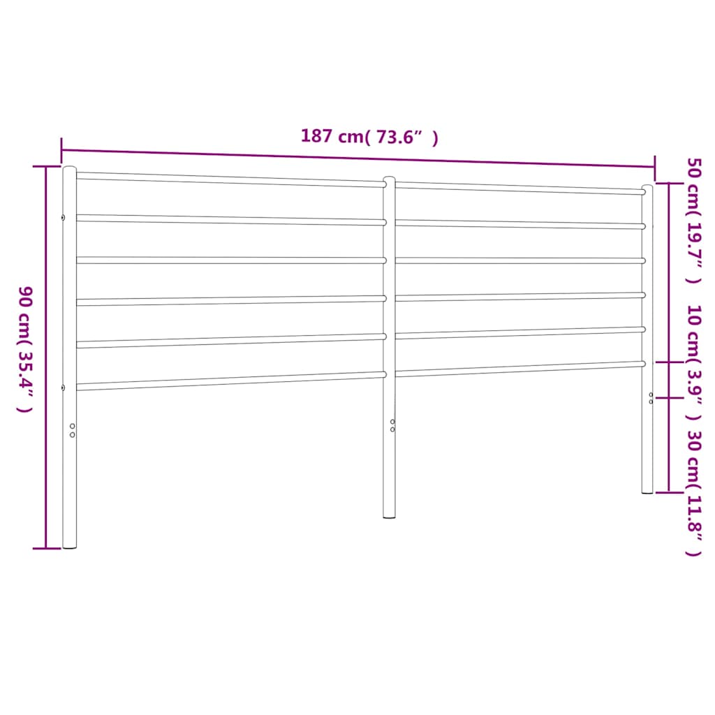 udskiftningsgavl 180 cm metal hvid