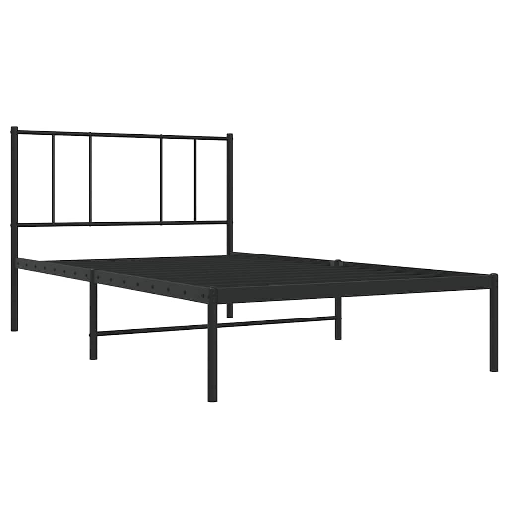sengeramme med sengegavl 90x190 cm metal sort