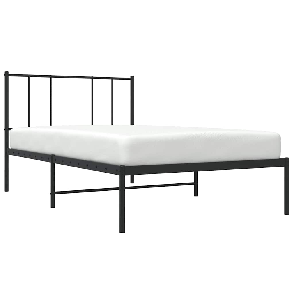sengeramme med sengegavl 90x190 cm metal sort