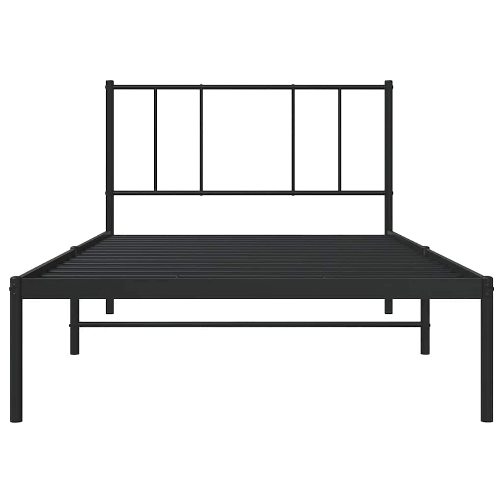 sengeramme med sengegavl 90x190 cm metal sort