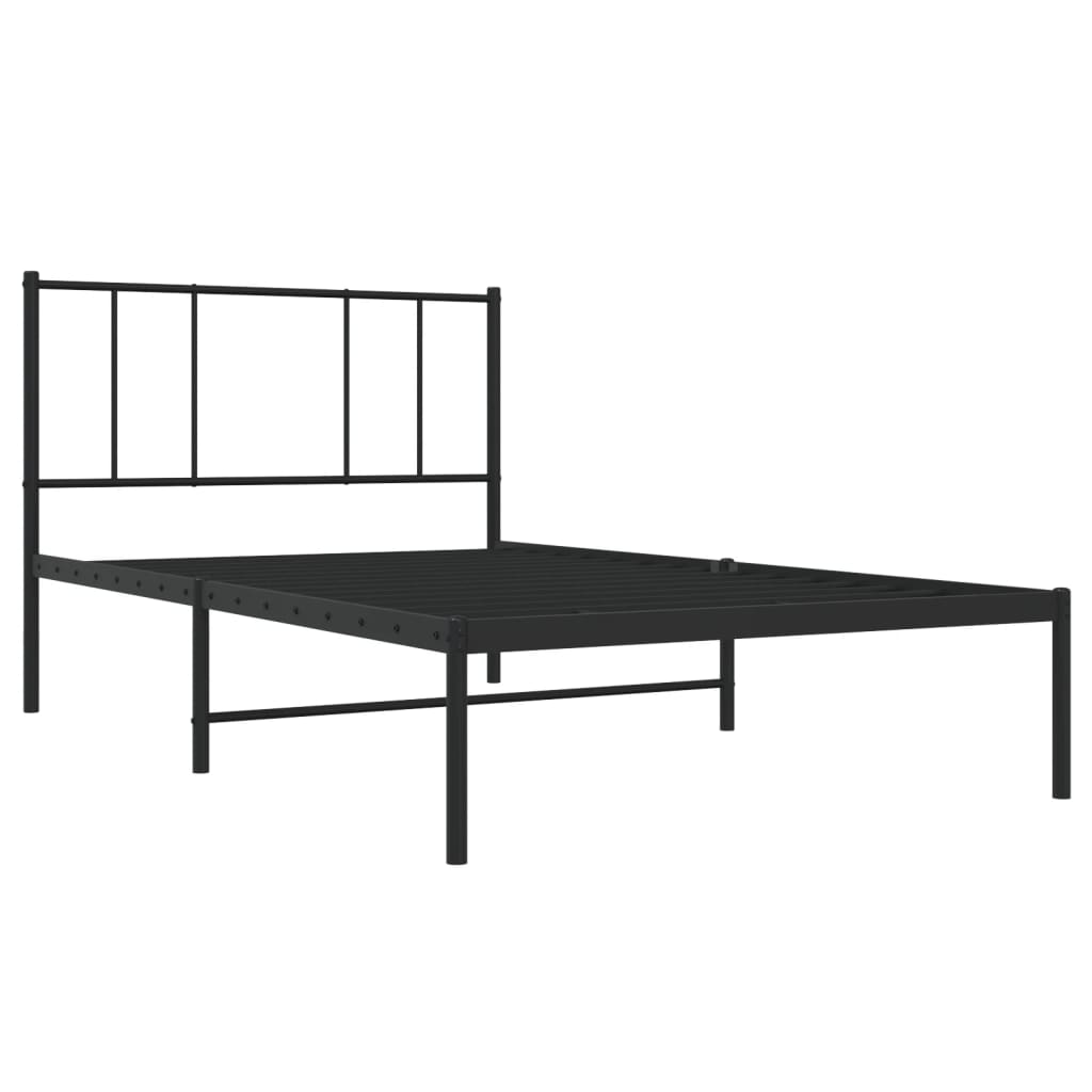 sengeramme med sengegavl 90x200 cm metal sort