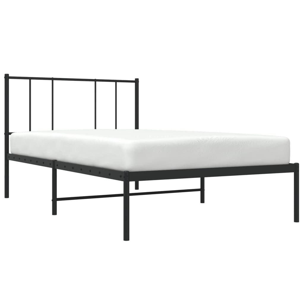 sengeramme med sengegavl 90x200 cm metal sort