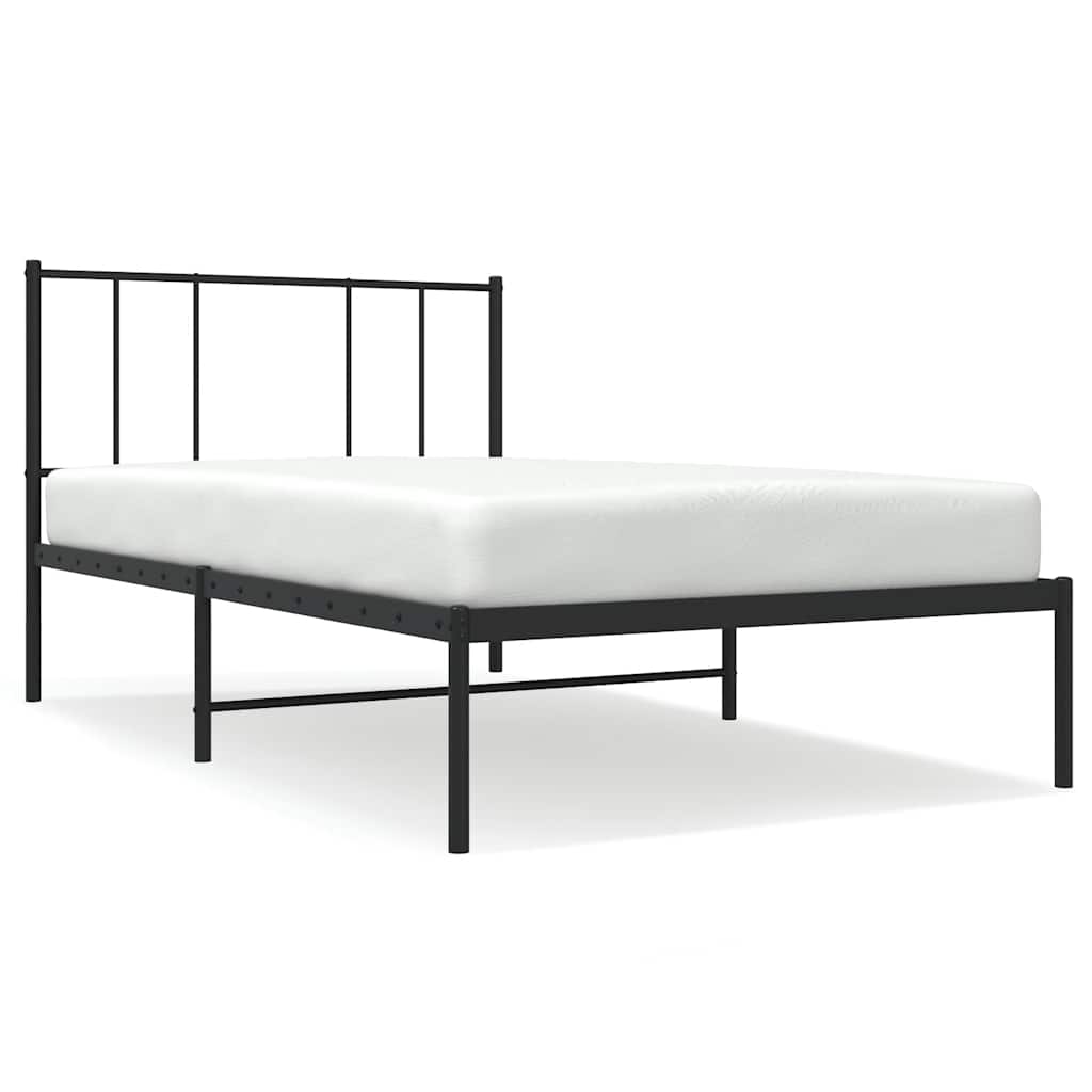 sengeramme med sengegavl 100x190 cm metal sort