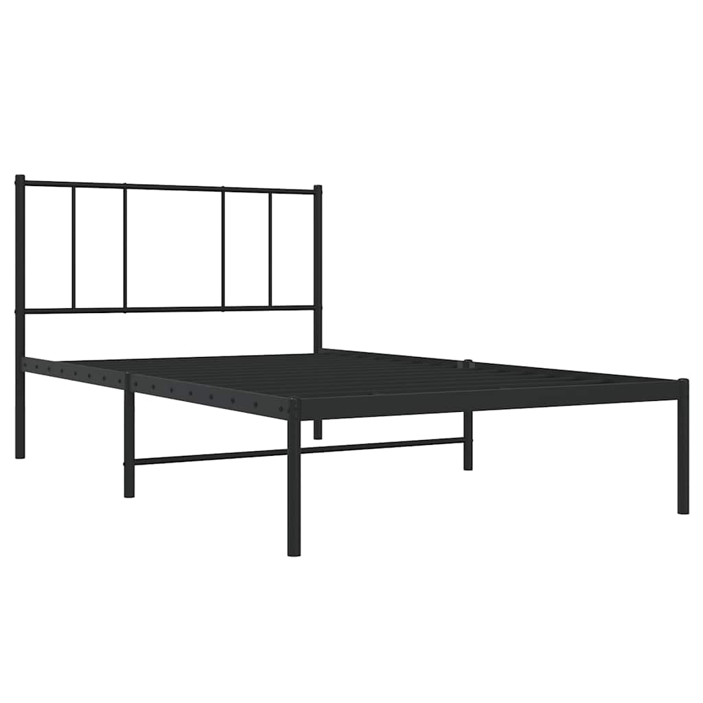 sengeramme med sengegavl 100x190 cm metal sort
