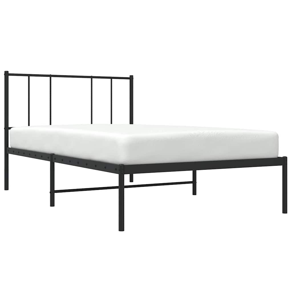 sengeramme med sengegavl 100x190 cm metal sort