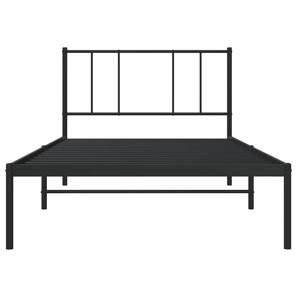 sengeramme med sengegavl 100x190 cm metal sort
