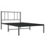 sengeramme med sengegavl 100x200 cm metal sort