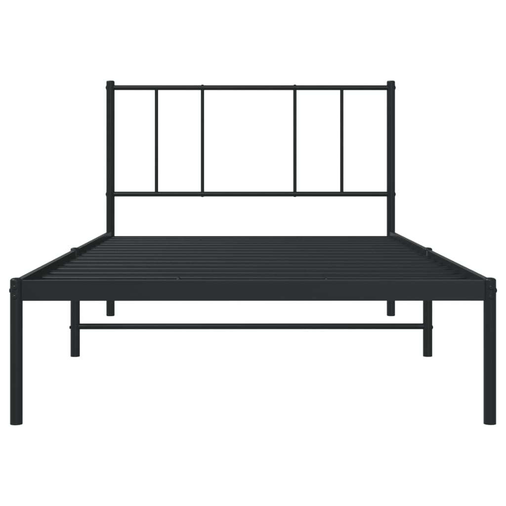 sengeramme med sengegavl 100x200 cm metal sort