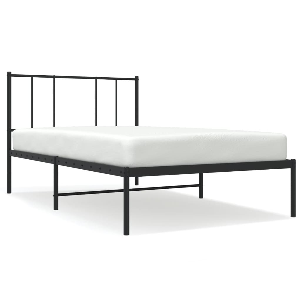 sengeramme med sengegavl 107x203 cm metal sort