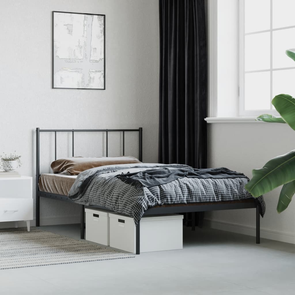 sengeramme med sengegavl 107x203 cm metal sort