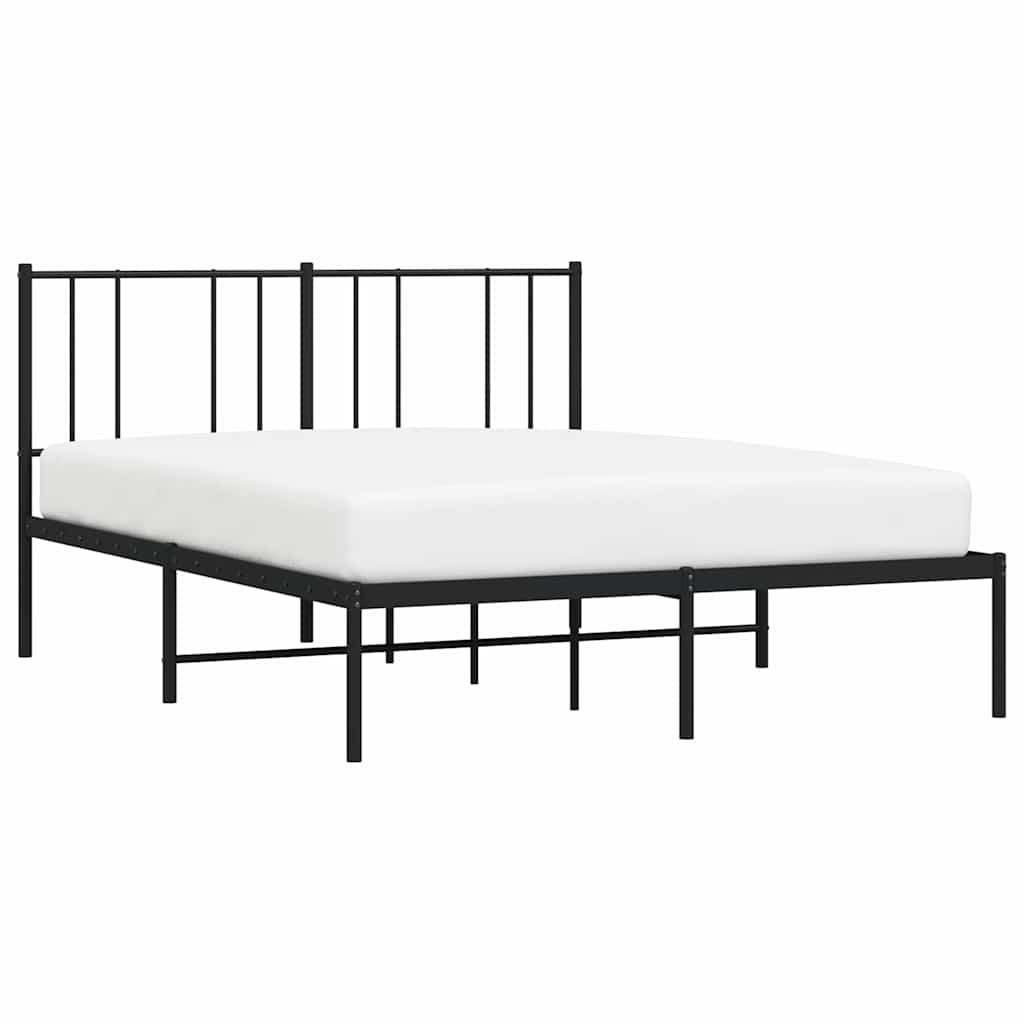sengeramme med sengegavl 120x200 cm metal sort