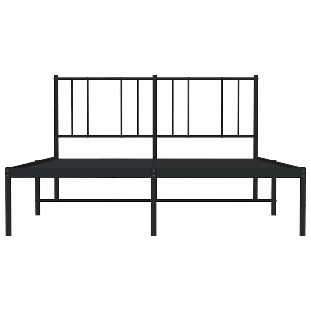 sengeramme med sengegavl 120x200 cm metal sort