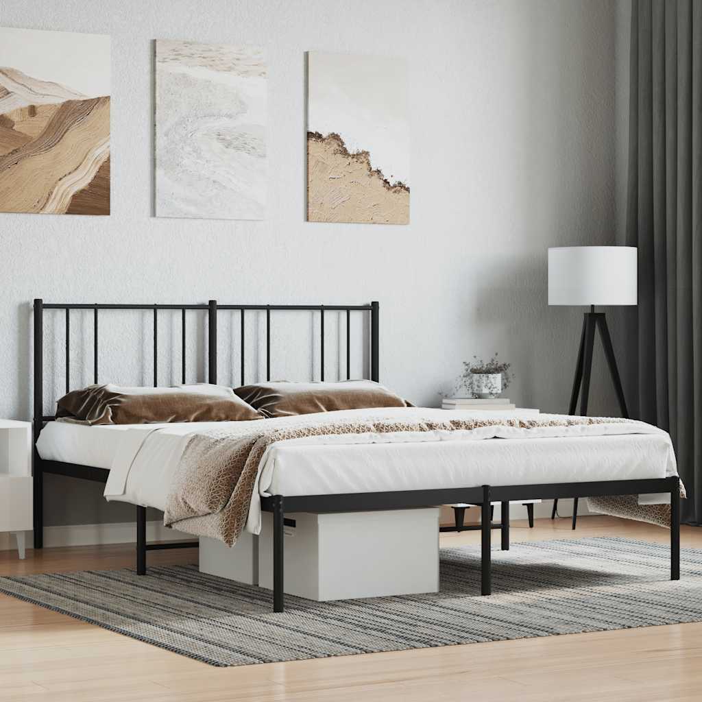 sengeramme med sengegavl 120x200 cm metal sort