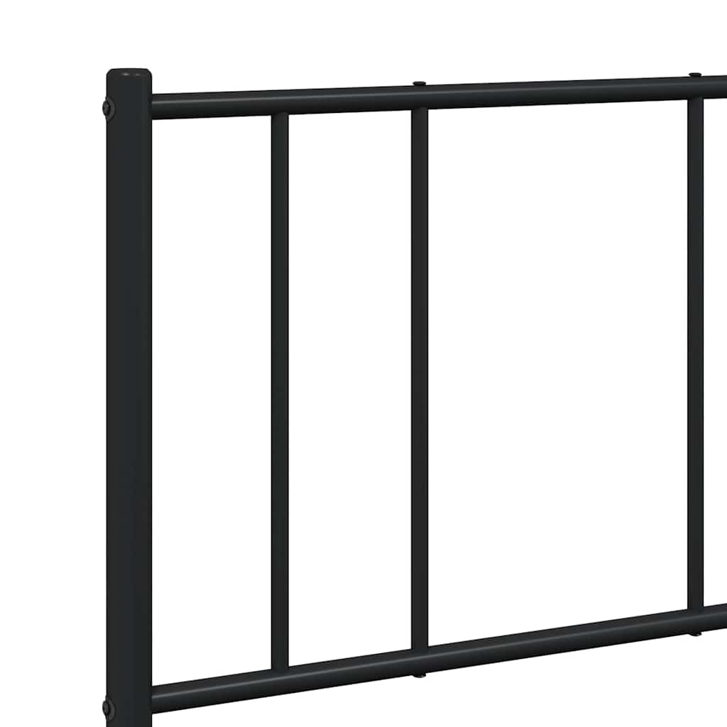 sengeramme med sengegavl 135x190 cm metal sort
