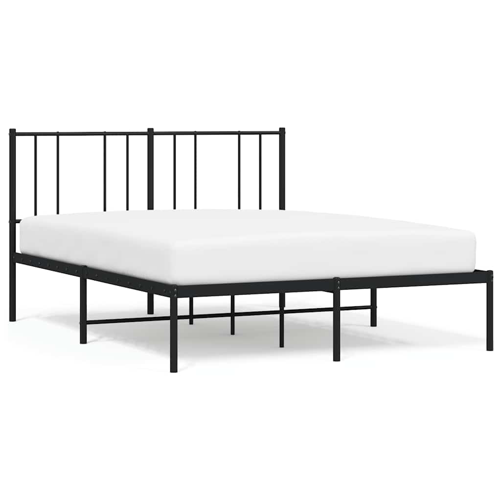 sengeramme med sengegavl 140x190 cm metal sort