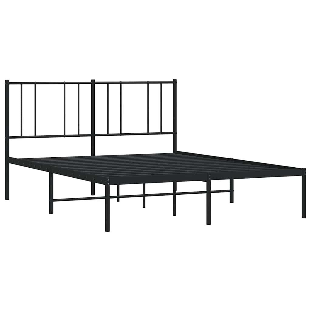 sengeramme med sengegavl 140x190 cm metal sort