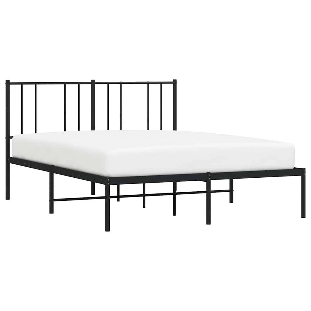 sengeramme med sengegavl 140x190 cm metal sort
