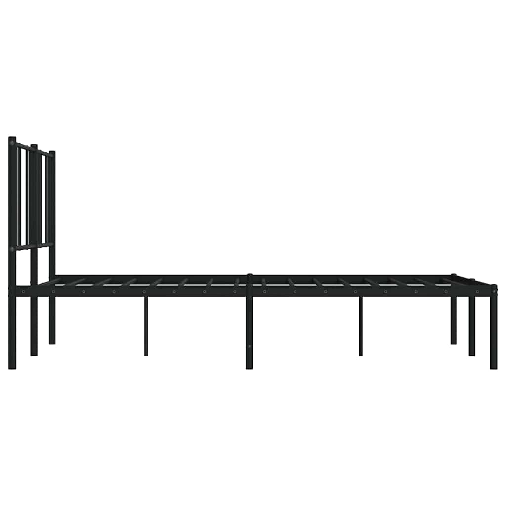 sengeramme med sengegavl 140x190 cm metal sort