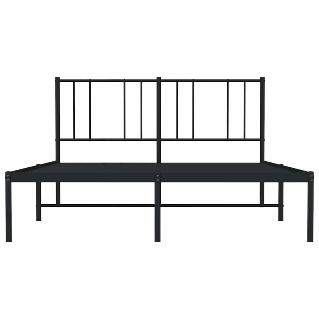 sengeramme med sengegavl 140x200 cm metal sort