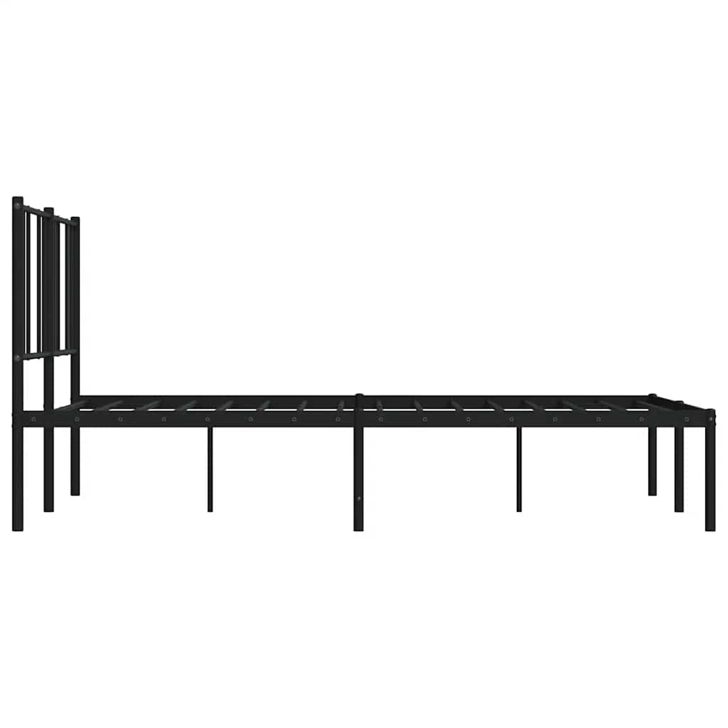 sengeramme med sengegavl 140x200 cm metal sort