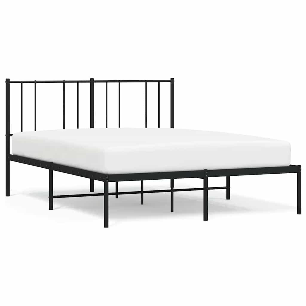 sengeramme med sengegavl 160x200 cm metal sort