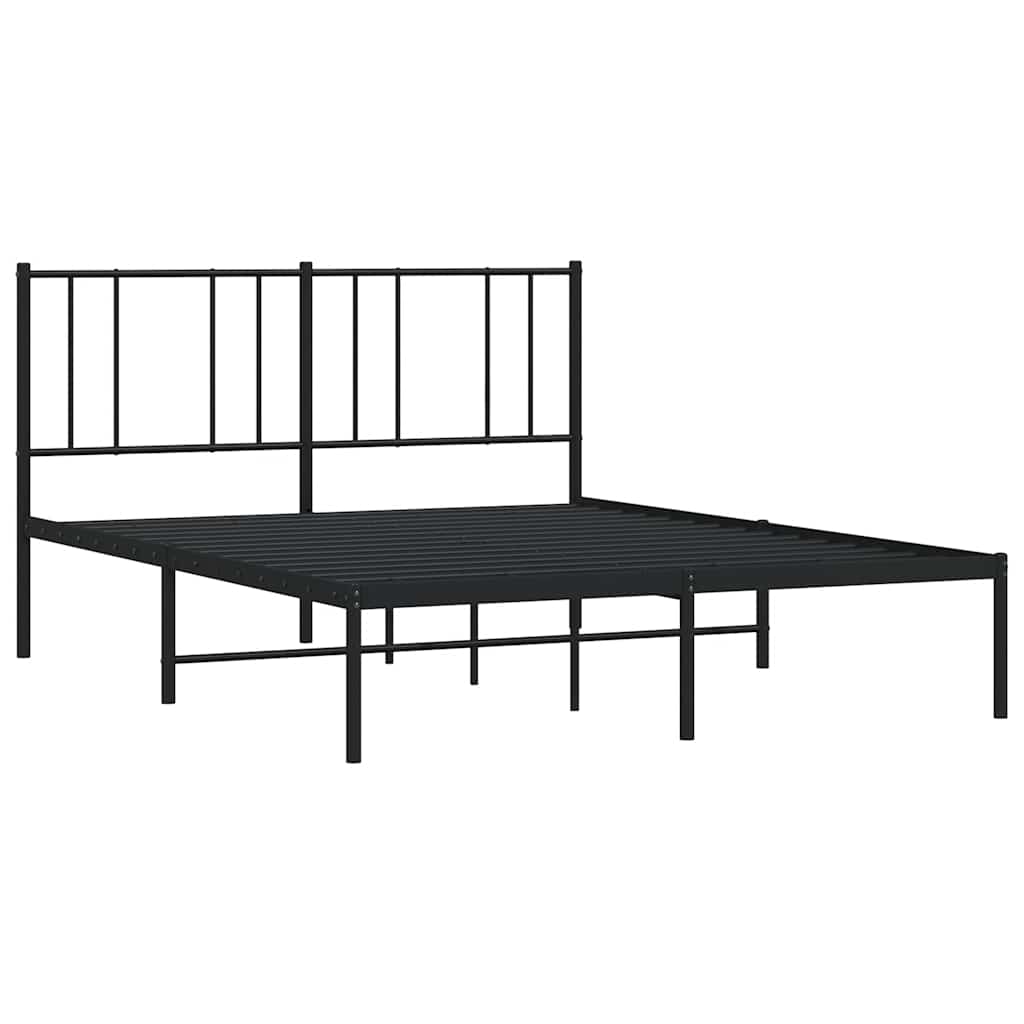 sengeramme med sengegavl 160x200 cm metal sort