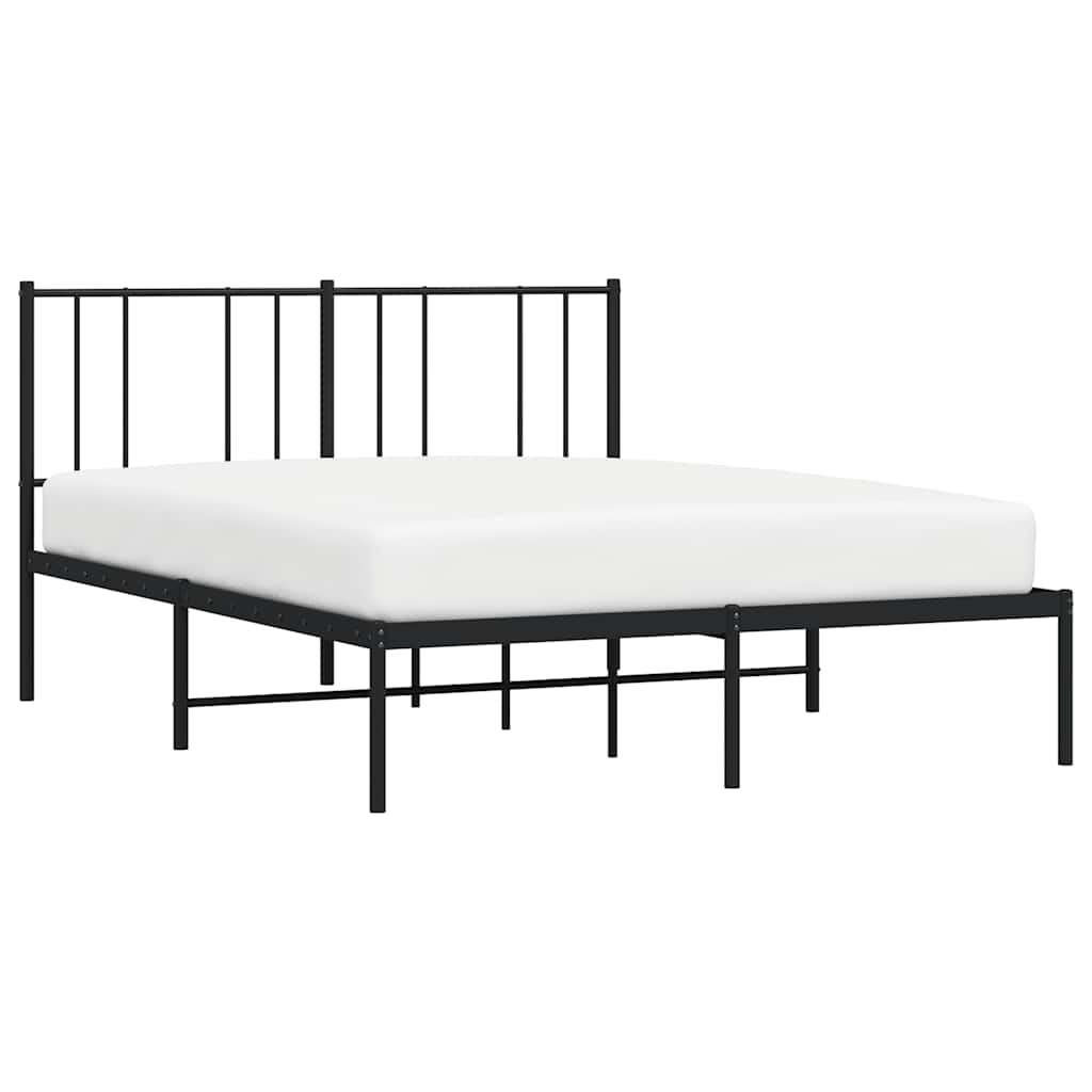 sengeramme med sengegavl 160x200 cm metal sort
