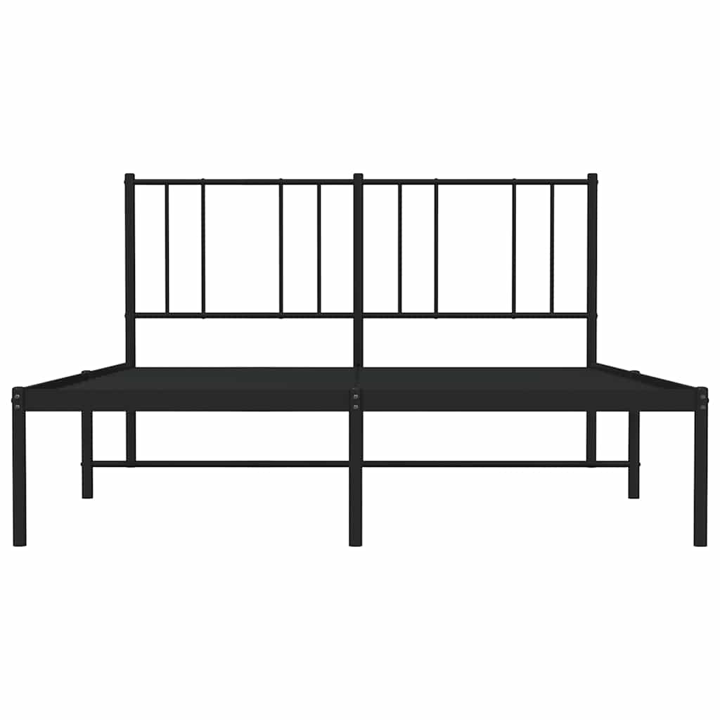 sengeramme med sengegavl 160x200 cm metal sort