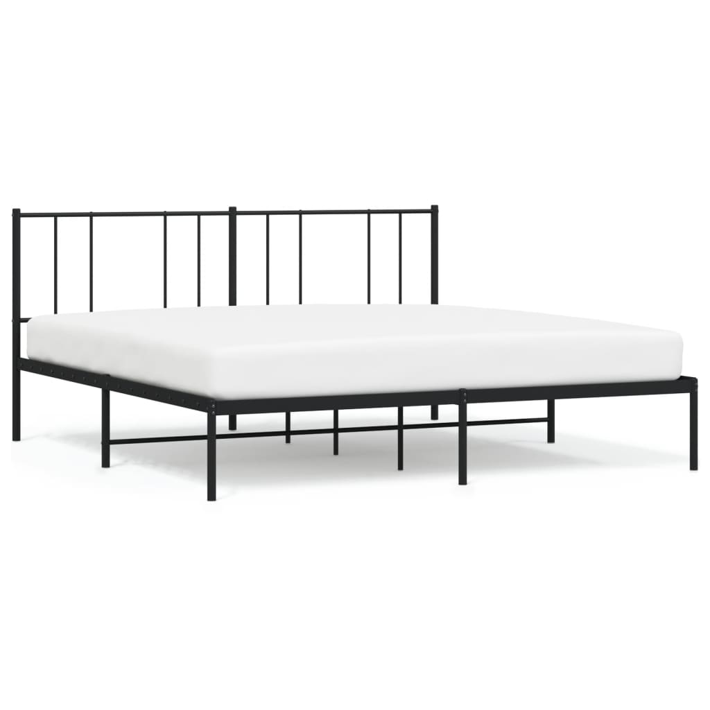 sengeramme med sengegavl 180x200 cm metal sort