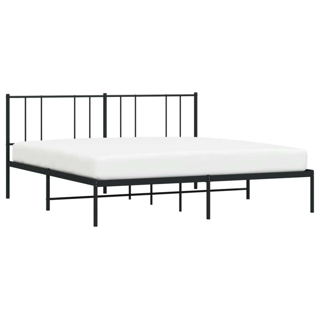 sengeramme med sengegavl 180x200 cm metal sort