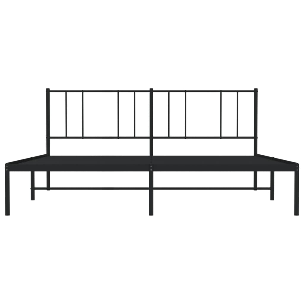 sengeramme med sengegavl 180x200 cm metal sort