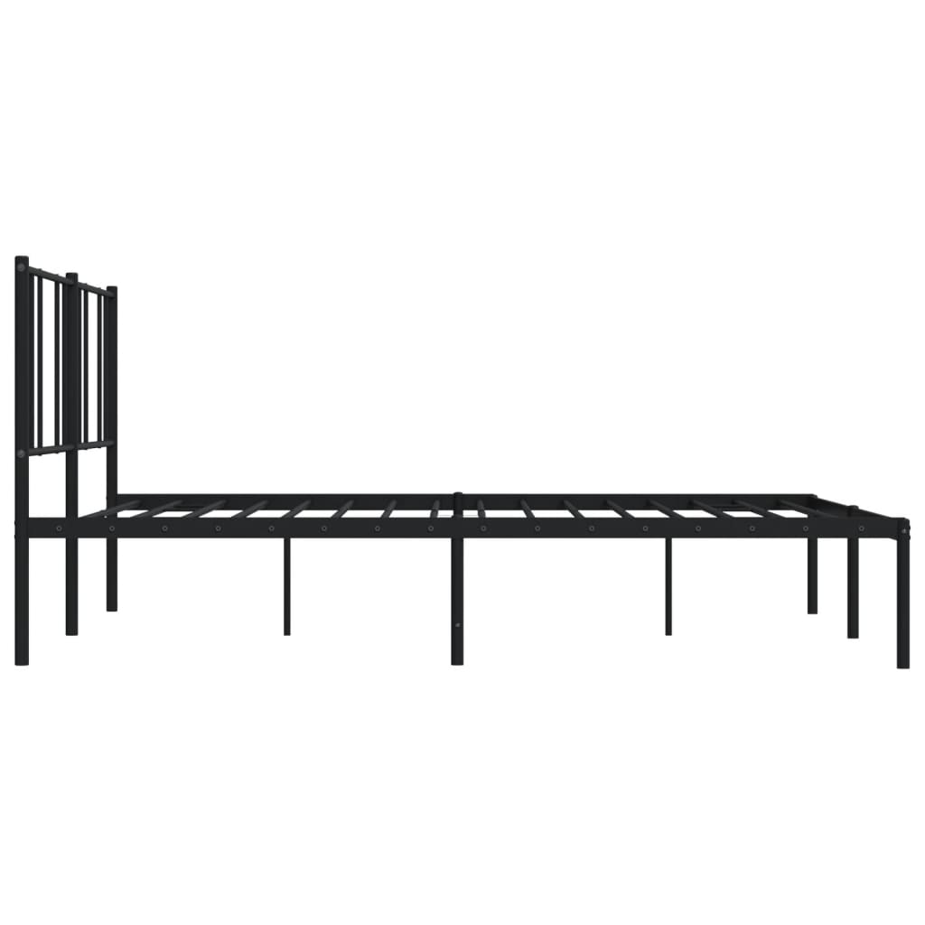 sengeramme med sengegavl 180x200 cm metal sort