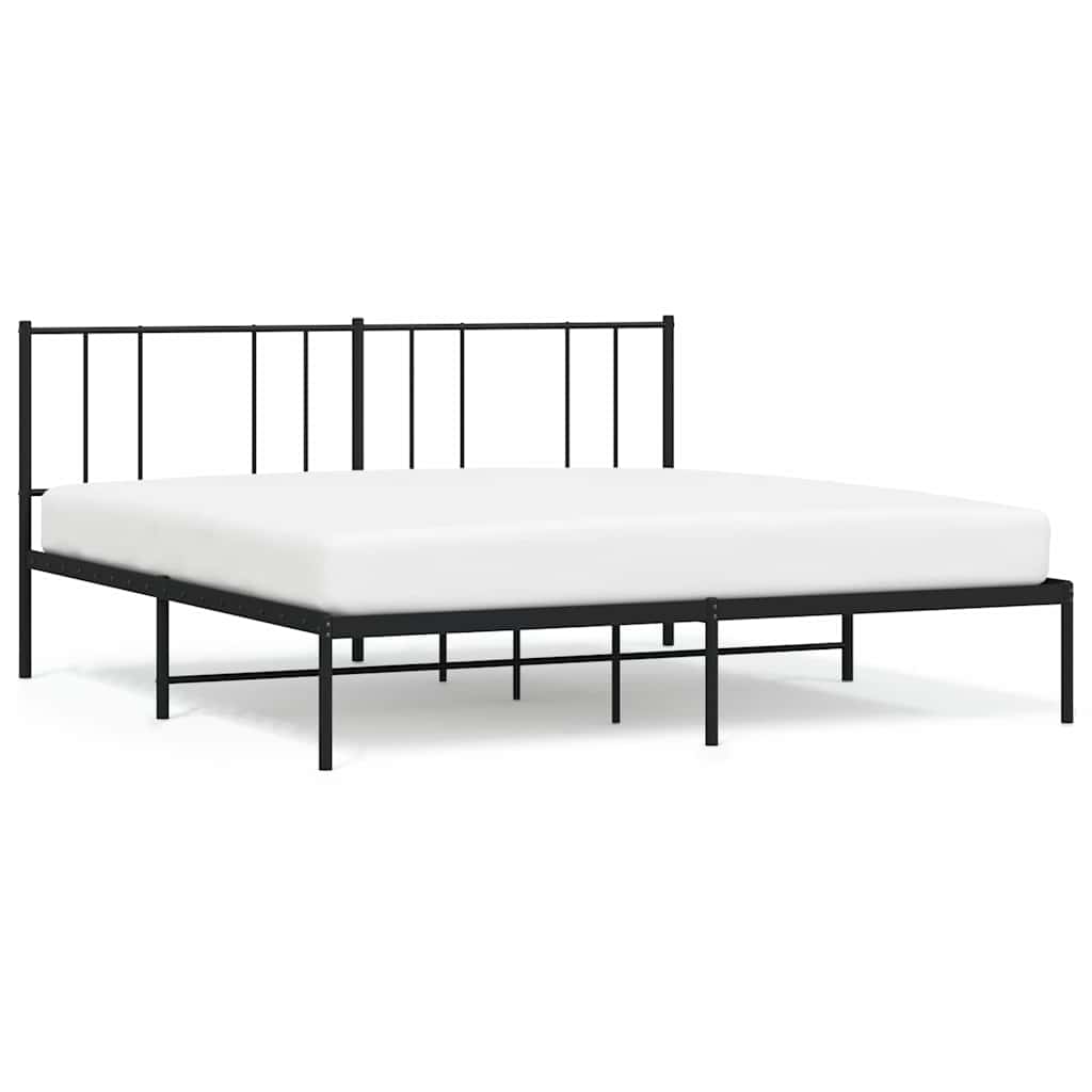 sengeramme med sengegavl 183x213 cm metal sort