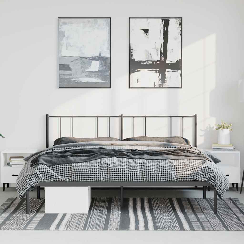 sengeramme med sengegavl 183x213 cm metal sort