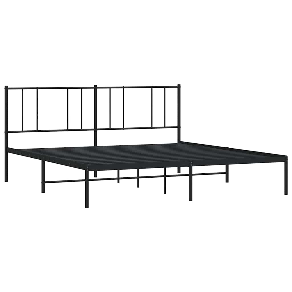 sengeramme med sengegavl 183x213 cm metal sort